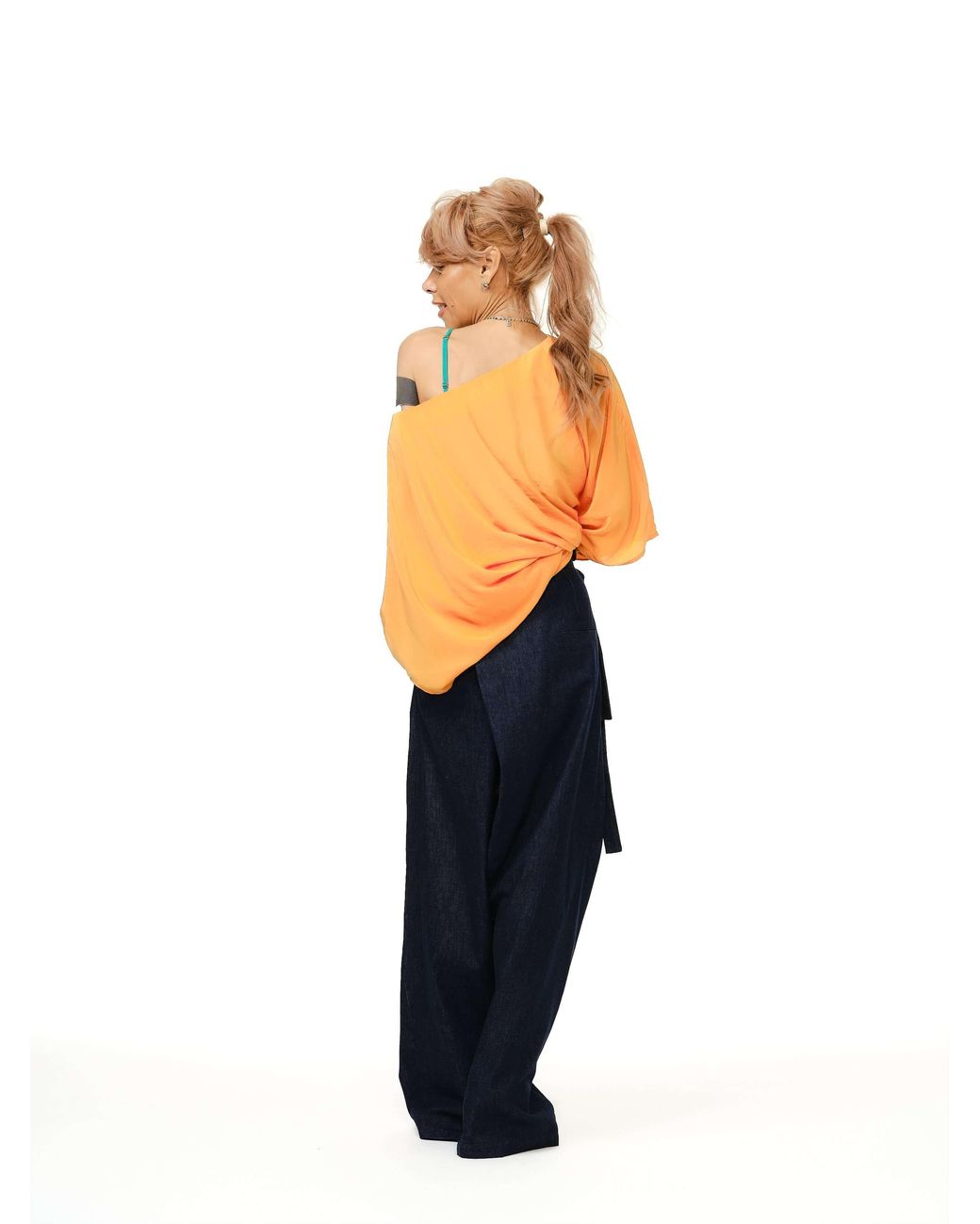 Clothes by Locker Room Blue Wrap-Front Wide-Leg Jeans