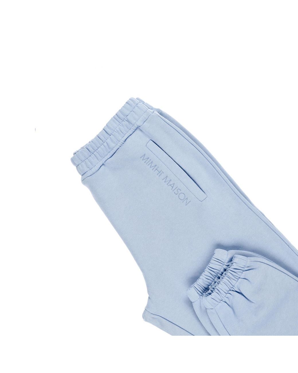 Mimhi Maison Blue Cotton Joggers With Embroidered Logo – Baby