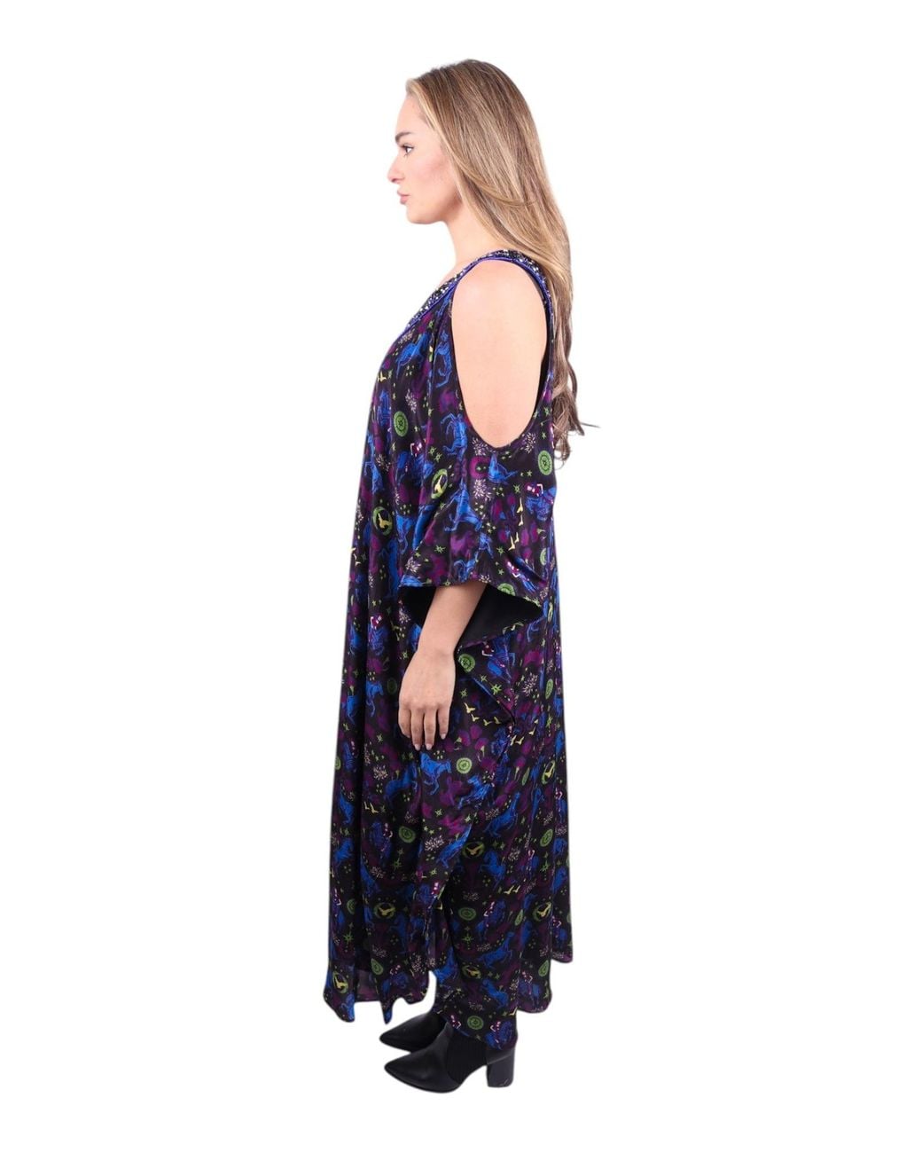 Any Old Iron Blue Hand-Beaded Neckline High Horse Dress