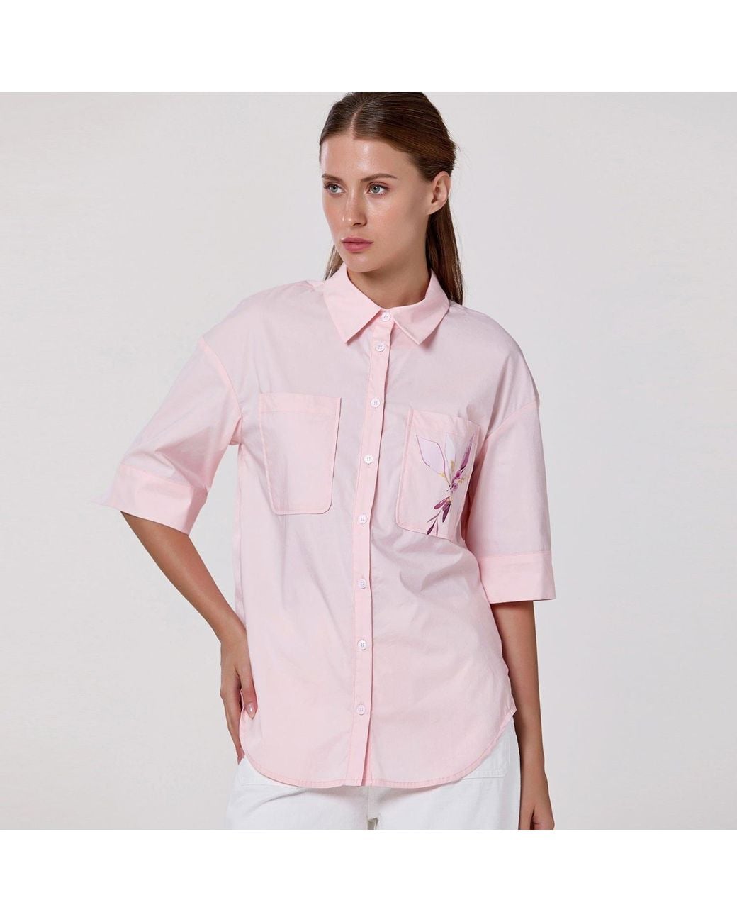 Smart and Joy Pink Stretch Cotton Shirt