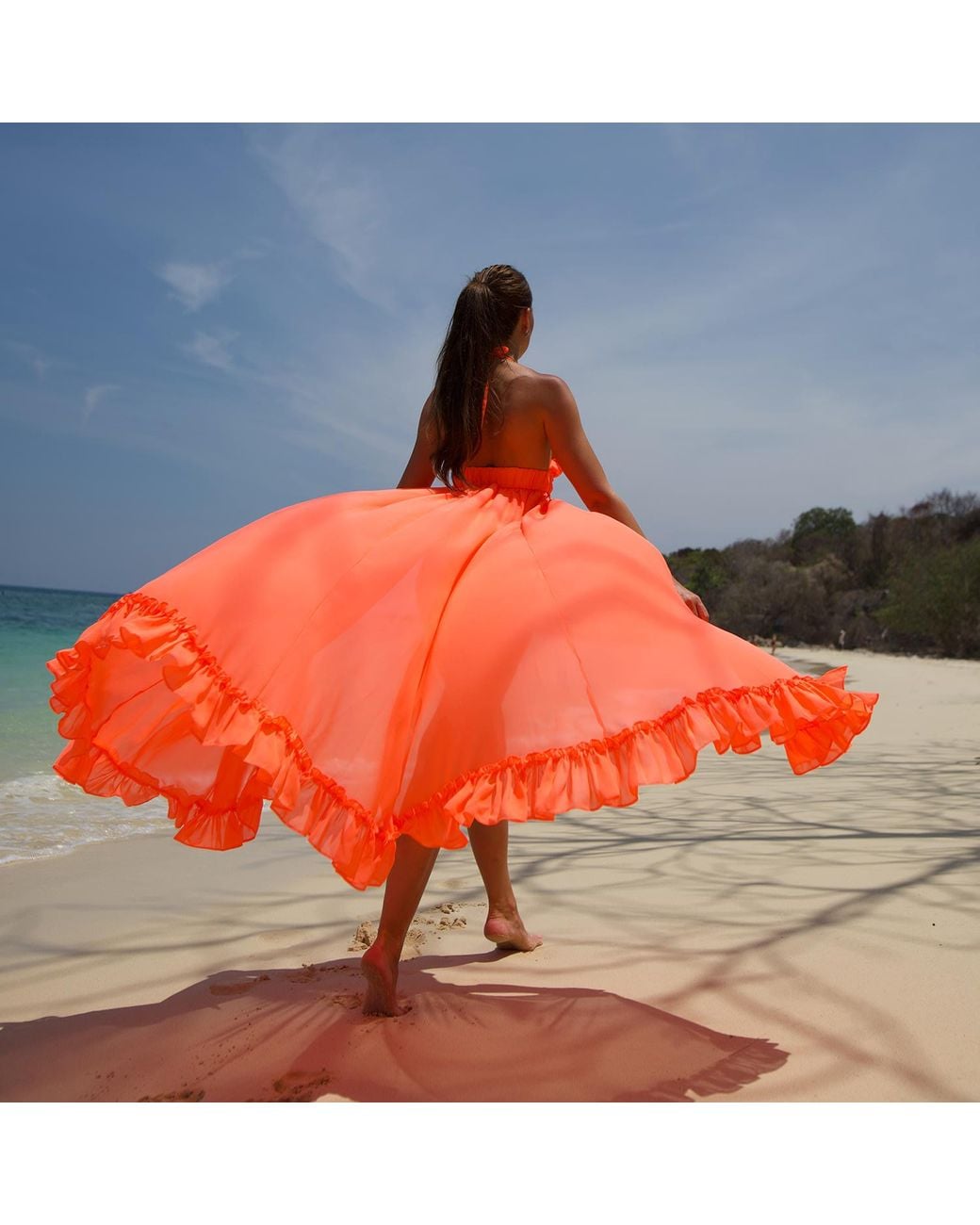 Ak Royalty Resortwear Orange Olivia Buckle Coverup Neon