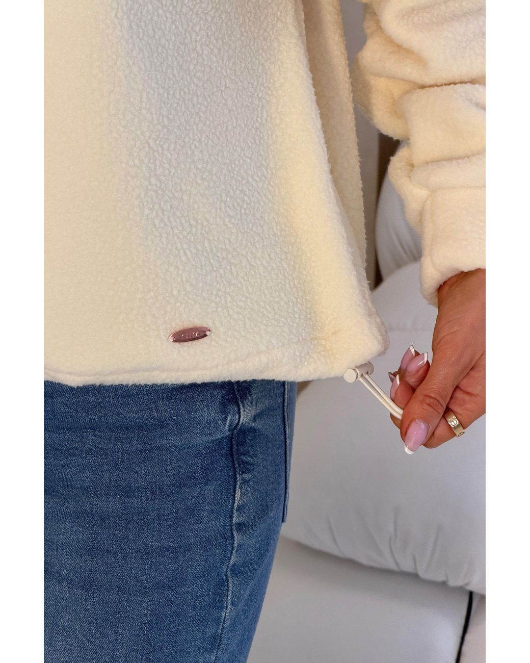 Girl In Mind Pink Lulu Contrast Binding Full Zip Fleece Butter