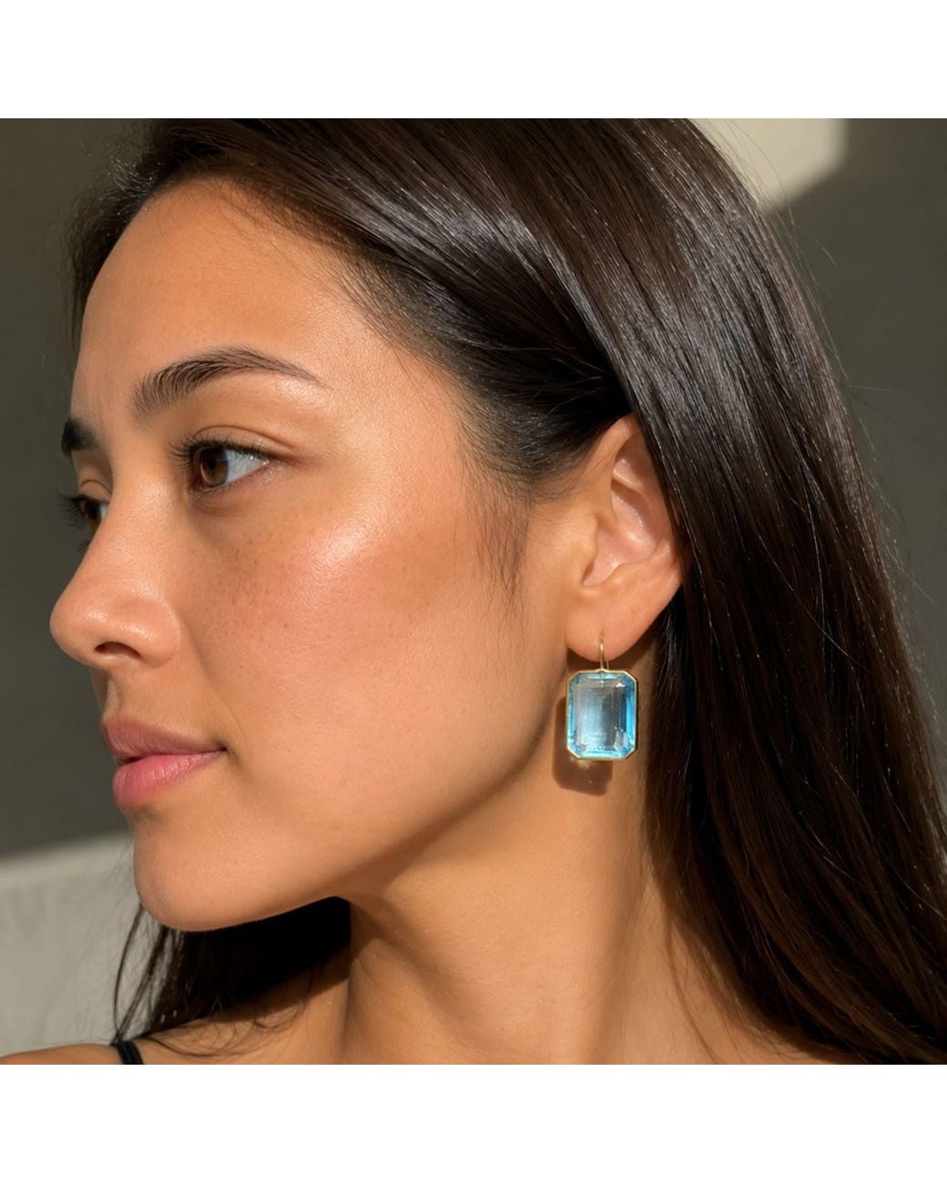 Hye Jane Jewelry Blue Large Gemma Quartz Earrings