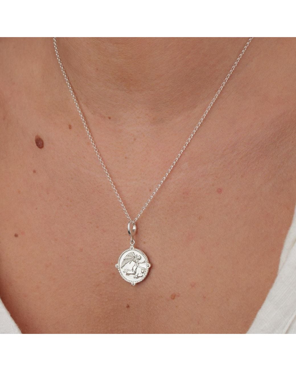 Lily Charmed Metallic Sterling Goddess Of Communication Iris Charm Necklace