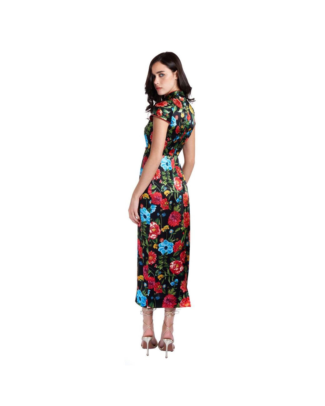 Sofia Tsereteli Black Silk Cheongsam Dress