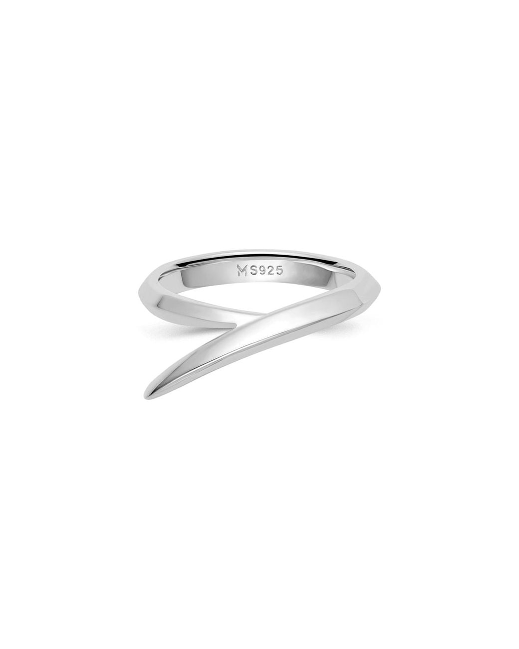 Meulien White Pointed Curve Ring