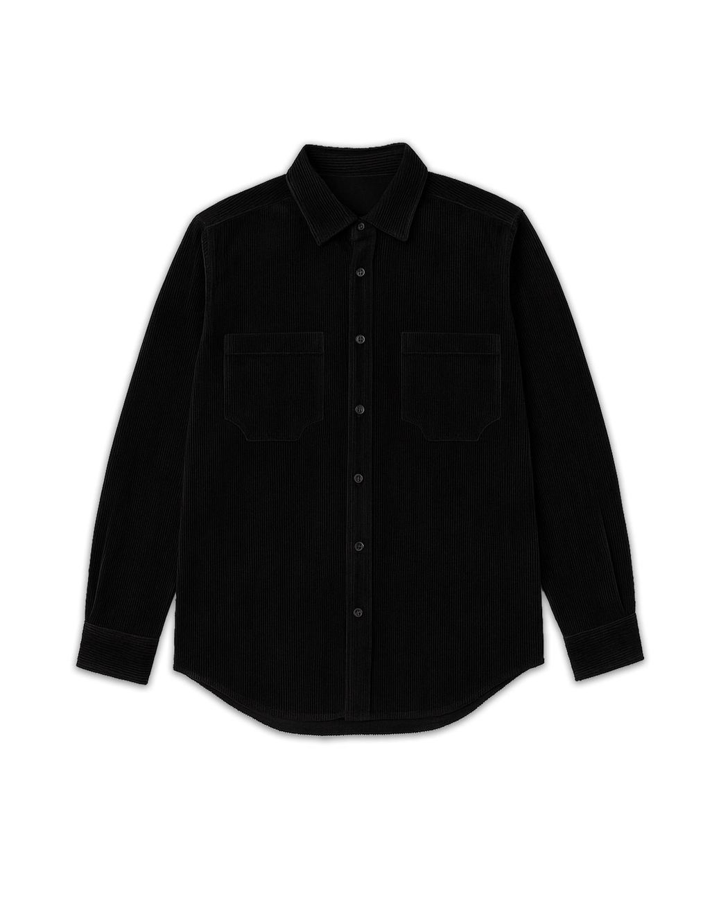 Éclectique Black Corduroy Button-Up Shirt for men