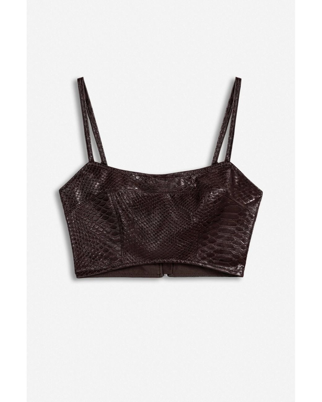 Nocturne Brown Snake Effect Leather Bralet