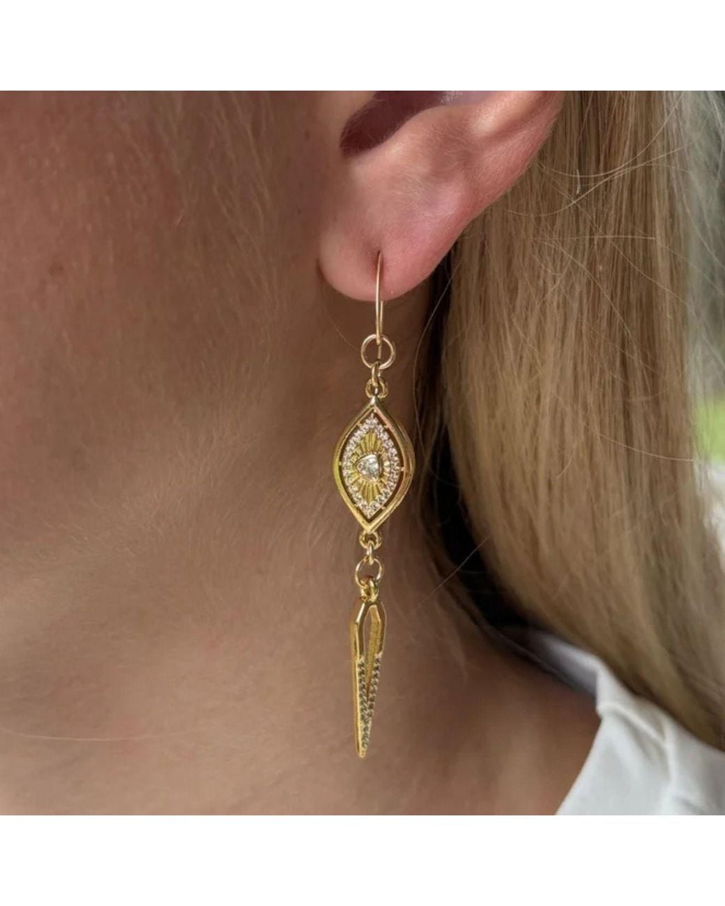 Rachel Nathan Metallic Hook Vertical Eye