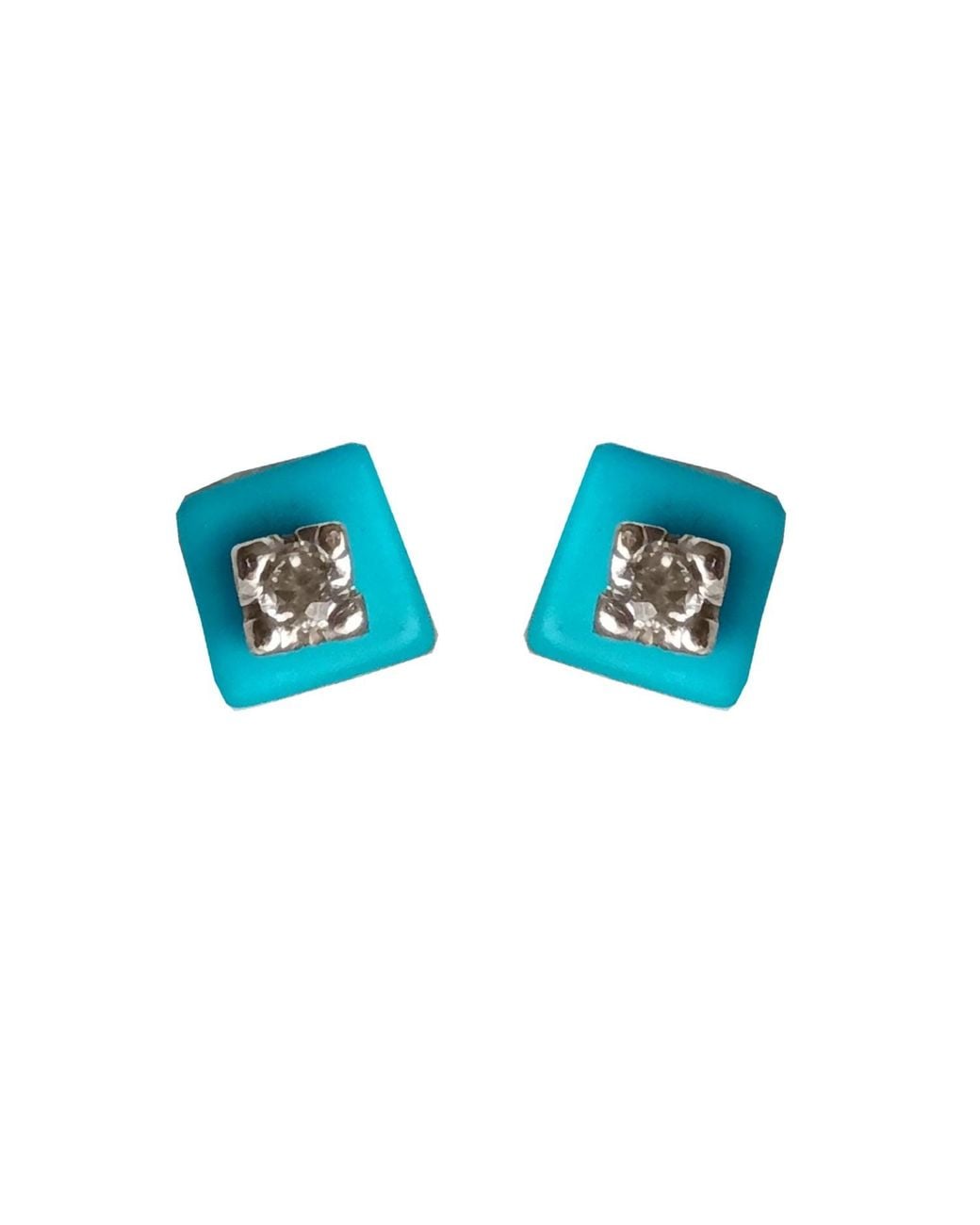 Lily Flo Jewellery Blue Lab Grown Diamonds Stud Earrings