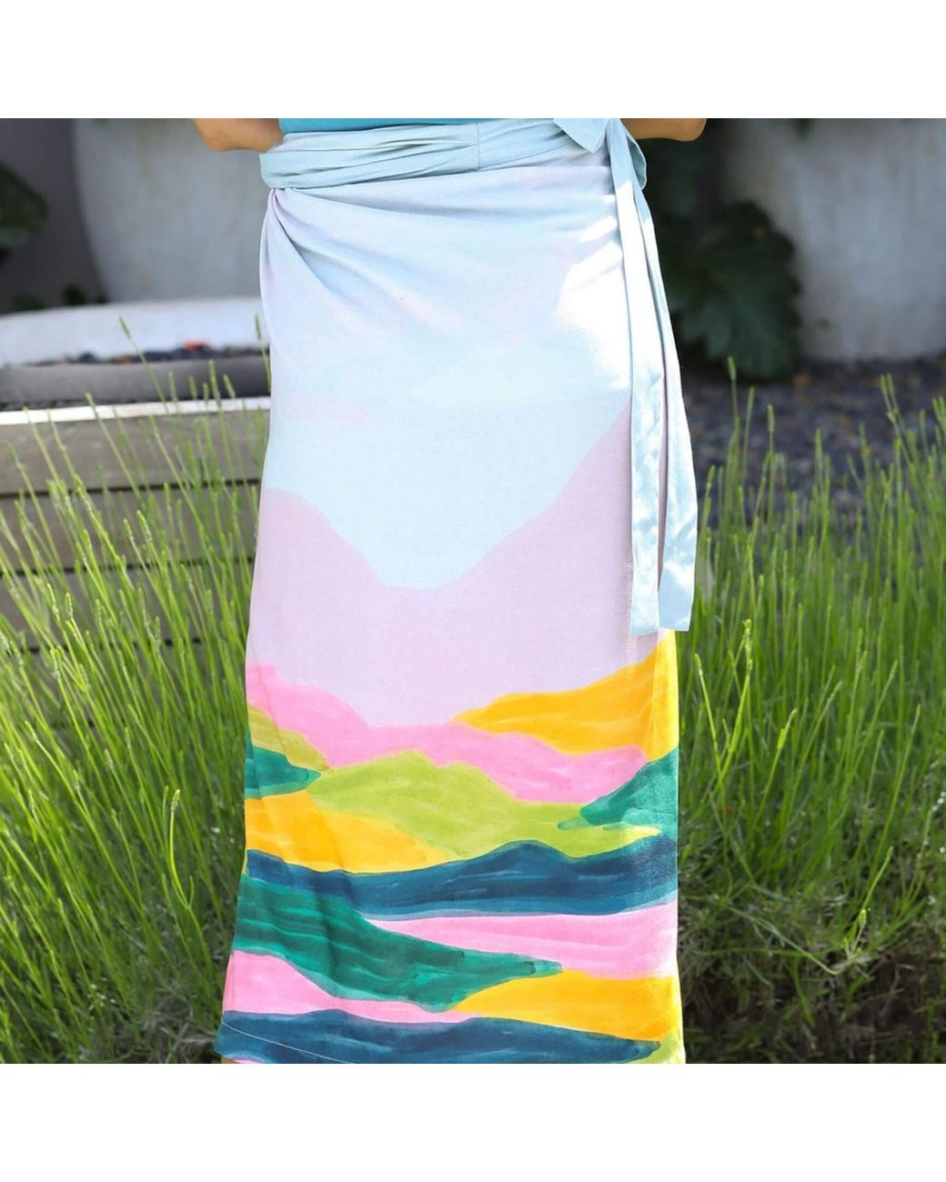 Tiger and the Monkey Gray The Tizi Ecovero Viscose Printed Pareo Skirt