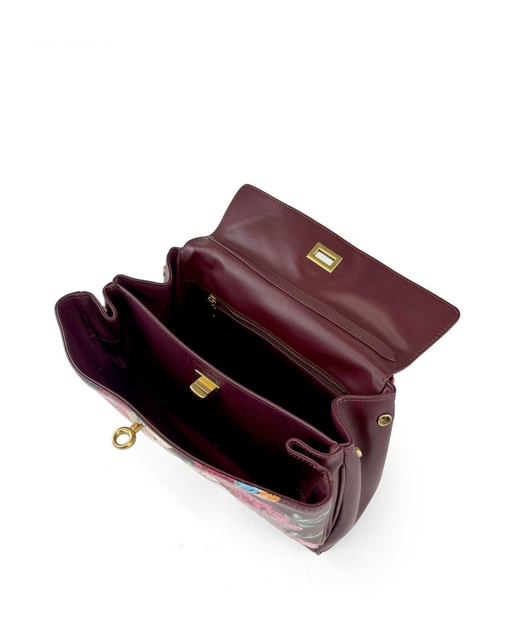 Maison Rubaiyat Purple Henriette Hand-Painted Leather Shoulder Bag – Flower Hat