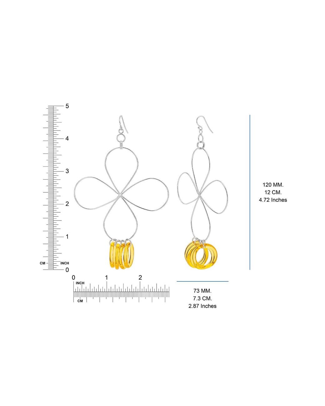 Gold & Honey Metallic Flower Drop Earrings