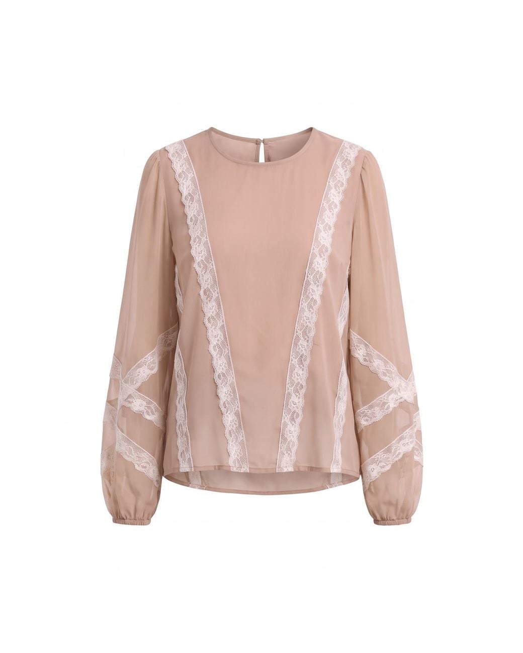 concept A trois Pink Neutrals Nude Blouse