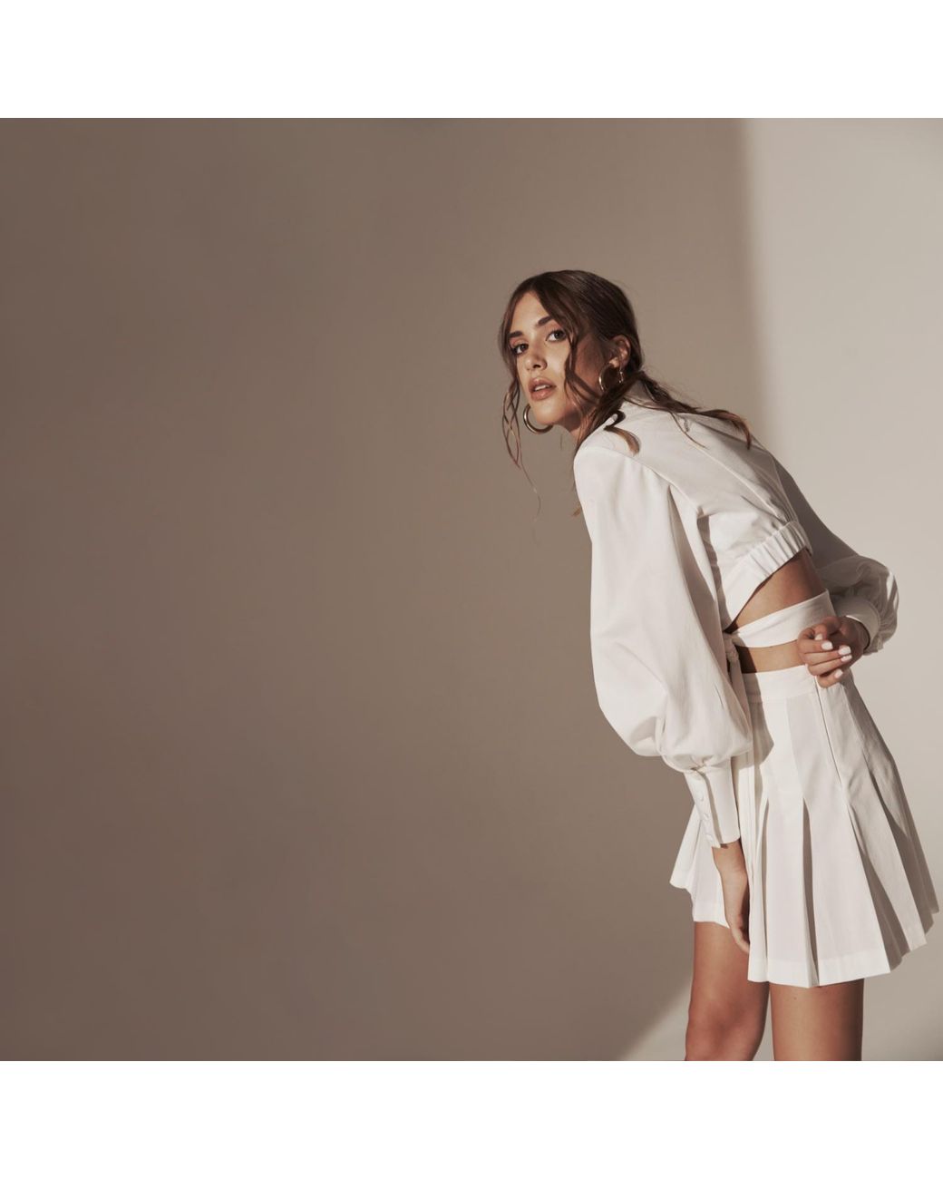 Lita Couture White Wrap Around Crisp Cotton Blouse