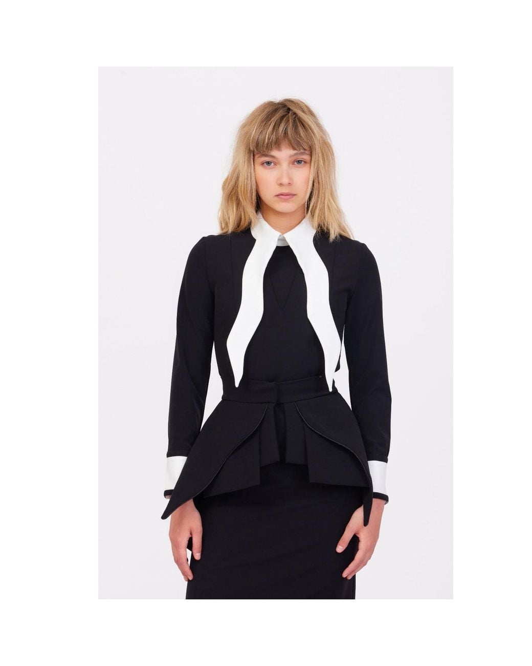 Julia Allert Black Sculpted Peplum Belt