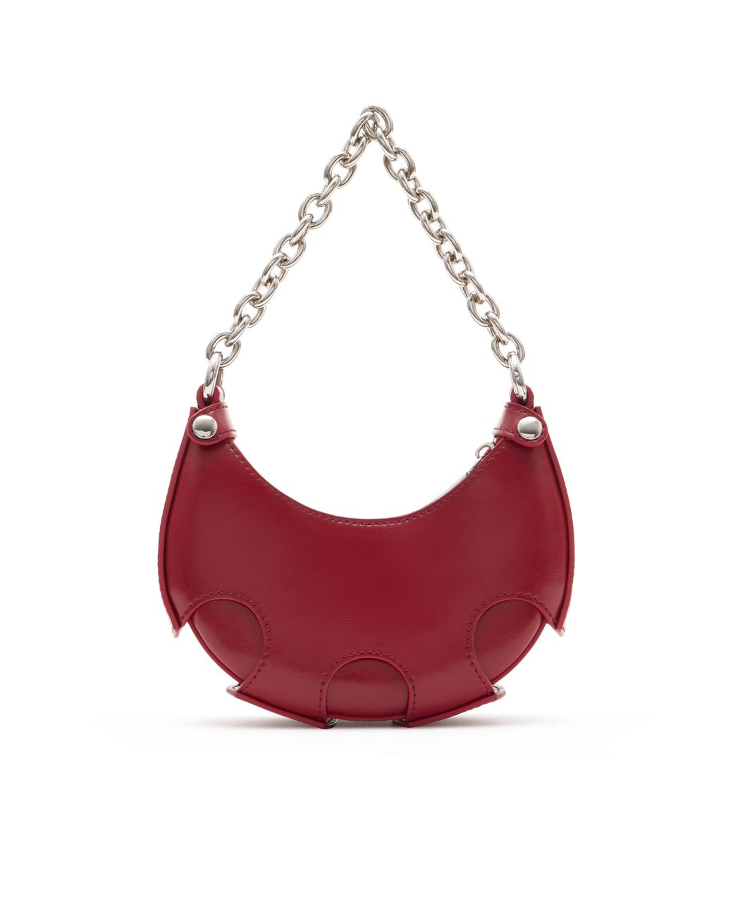 Amy Lynn Red Reno Leather Handheld Crescent Mini Bag