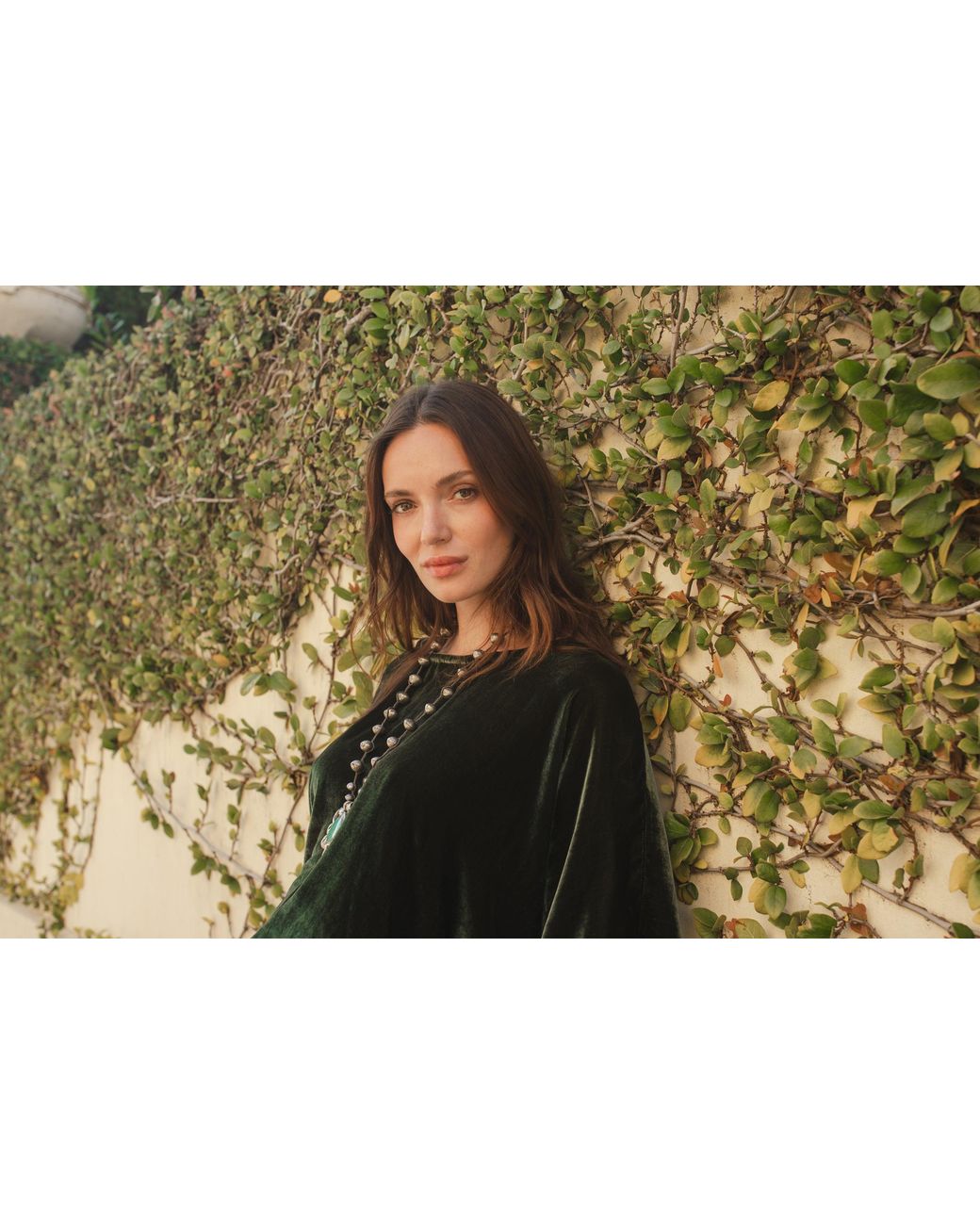 Jennafer Grace Brown Silk Velvet Scarf Blouse