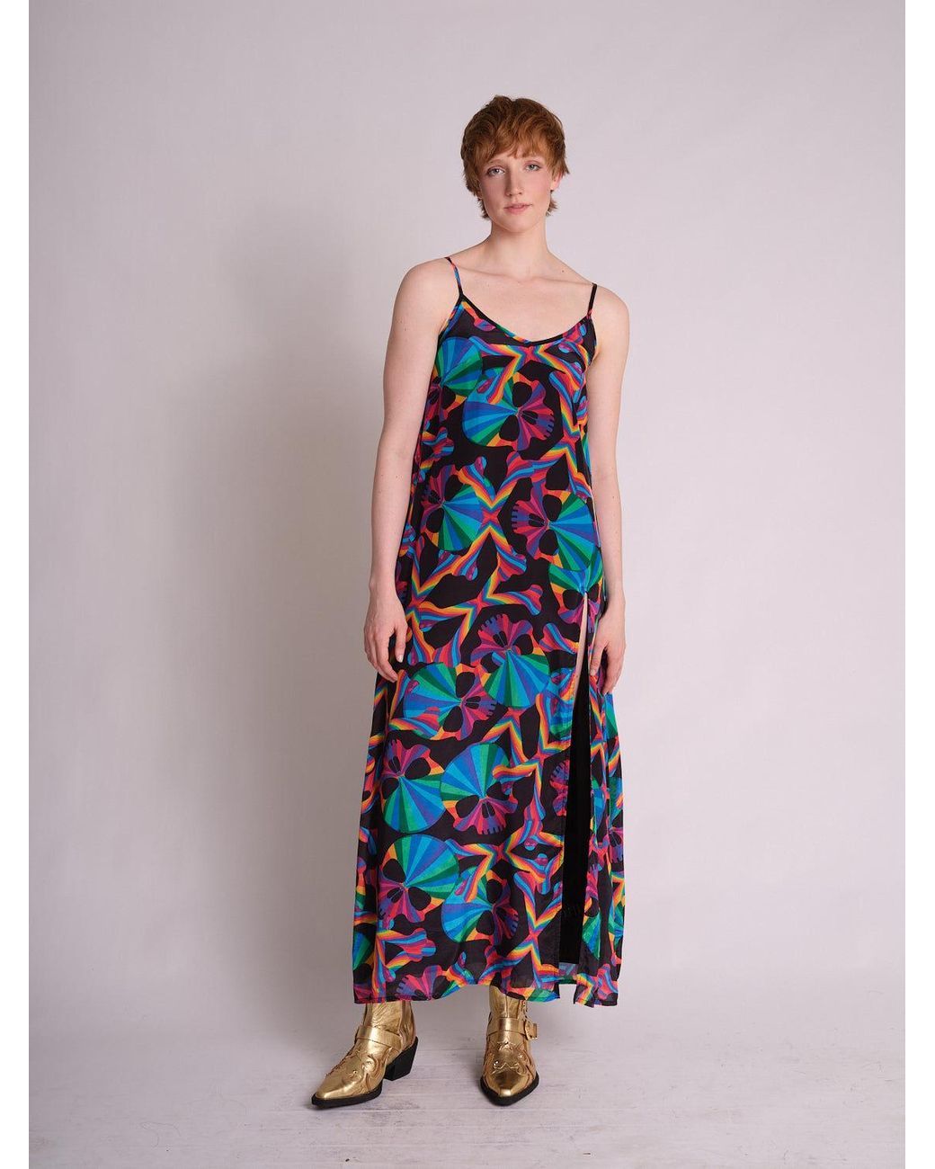 Any Old Iron Blue Skull Long Dress