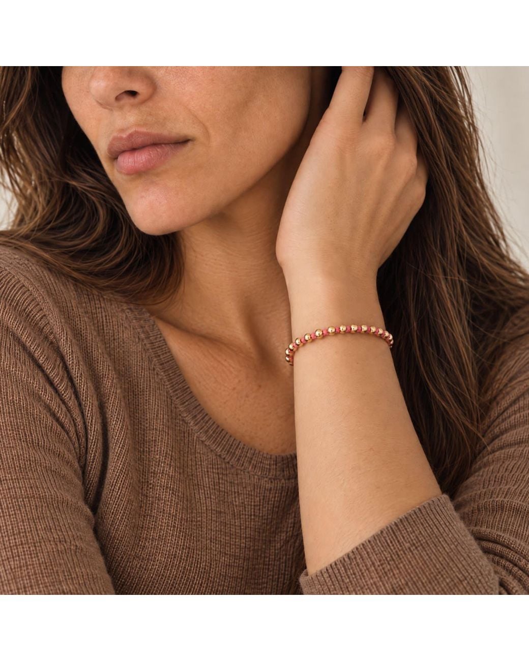 Harbour Uk Pink Golden Friendship Vermeil Rope Bracelet