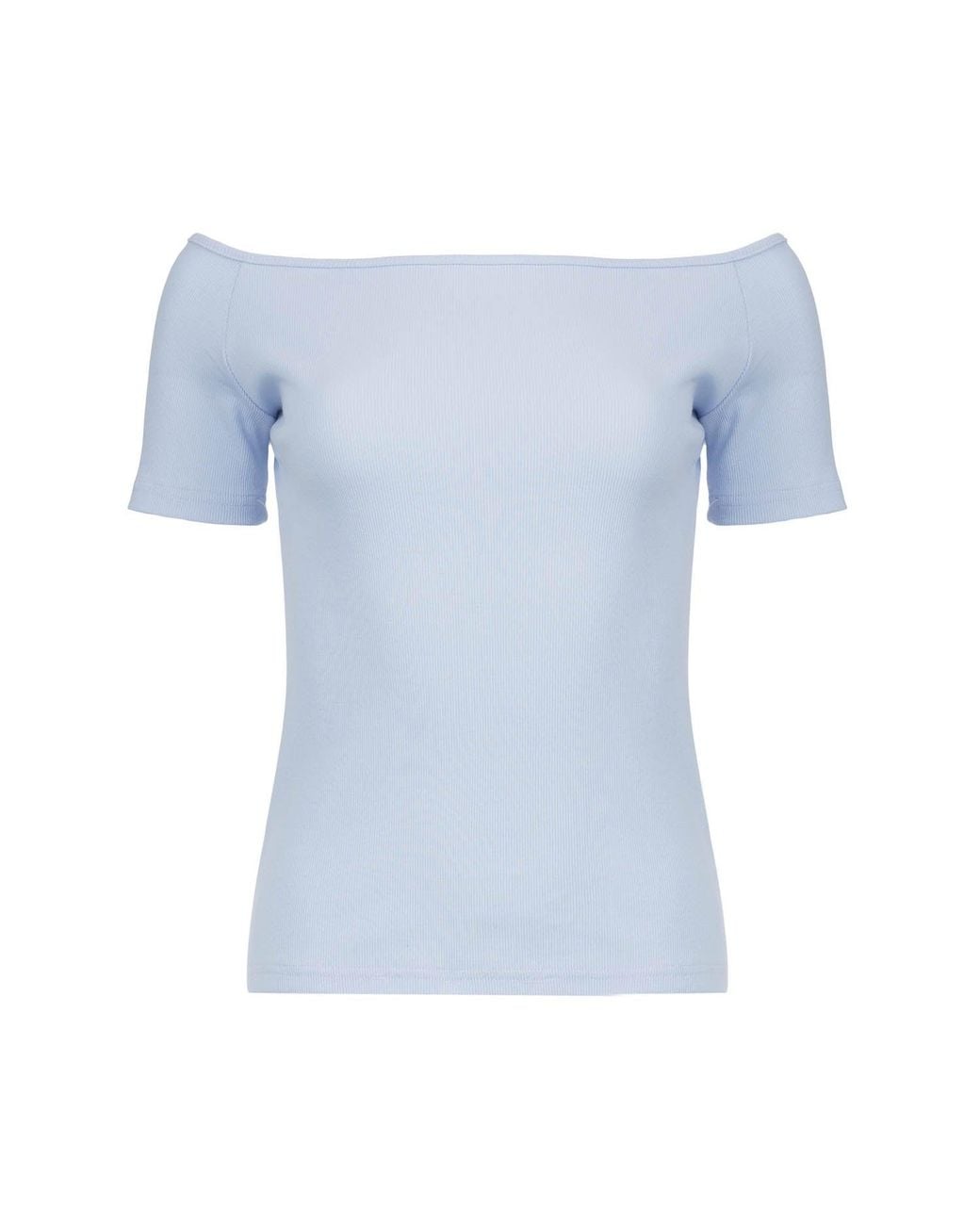 Conquista Soft Blue Off-Shoulder Cotton Top