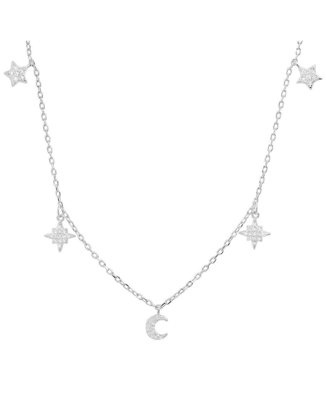 Kylie Harper Metallic Dangling Celestial Charm Necklace