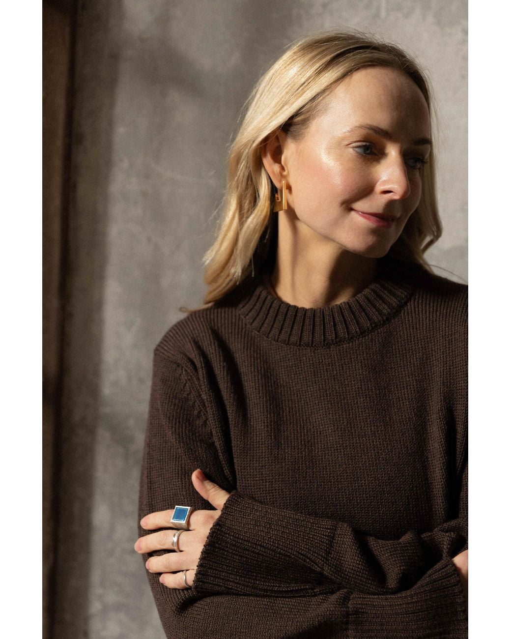 SALANIDA Brown Marina 100% Merino Jumper Chocolate