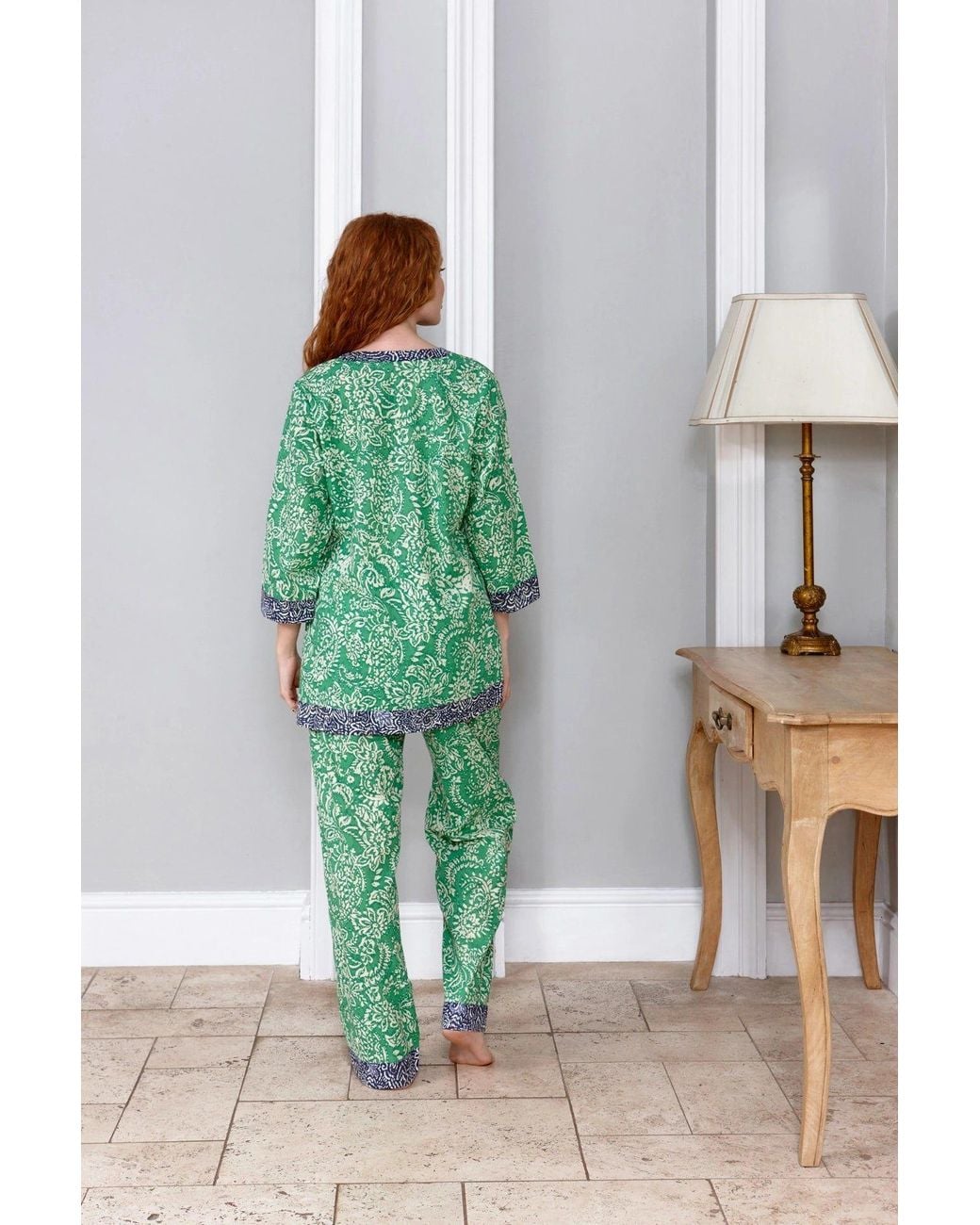 Inara Green Jaipur Cotton Pyjamas