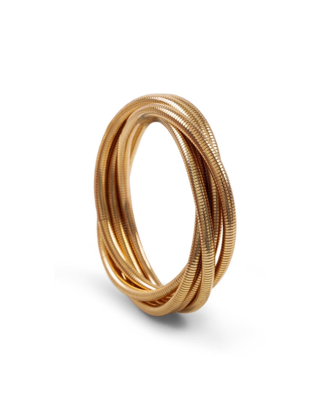 Saachi Metallic Twisted Coil Bracelet Set