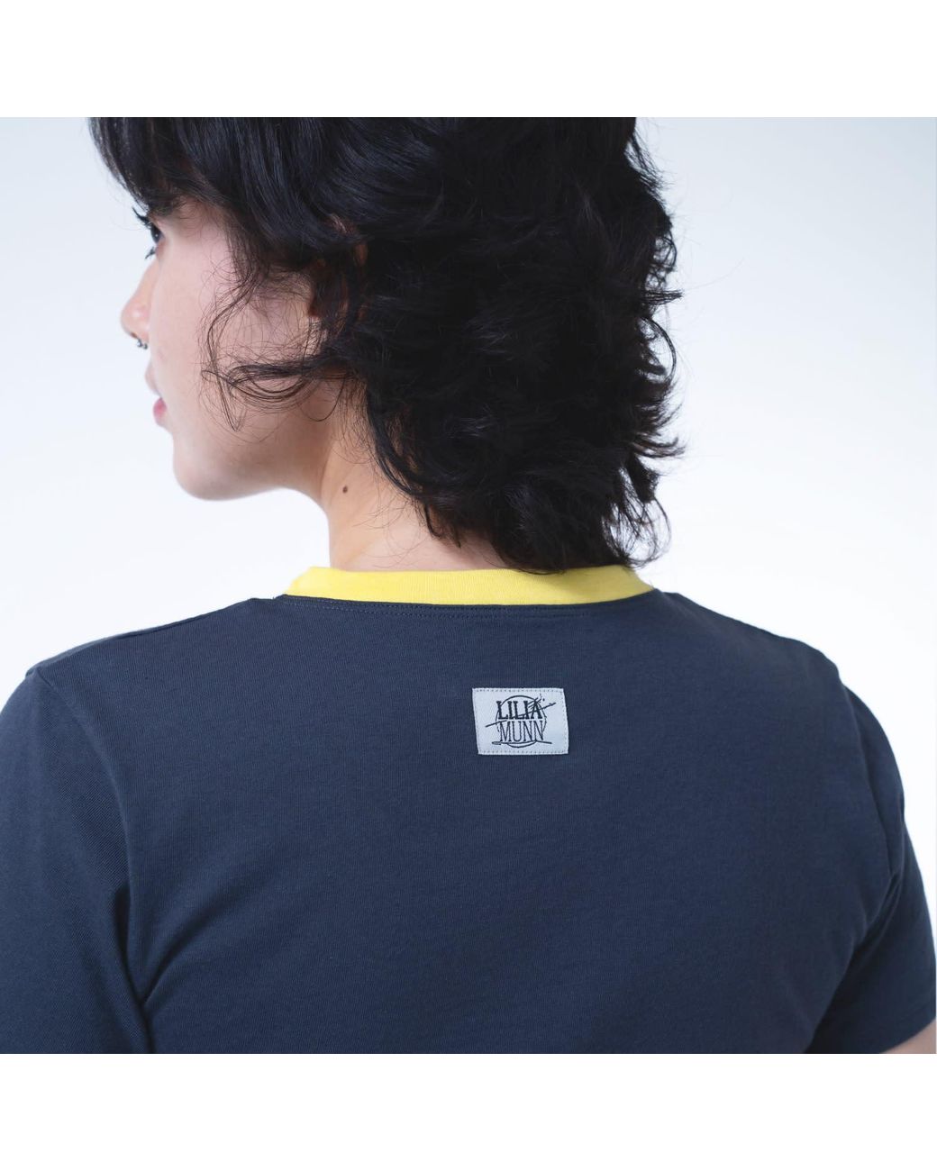 Lilia Munn Blue Boxy Organic Cotton Graphic Tee – for men