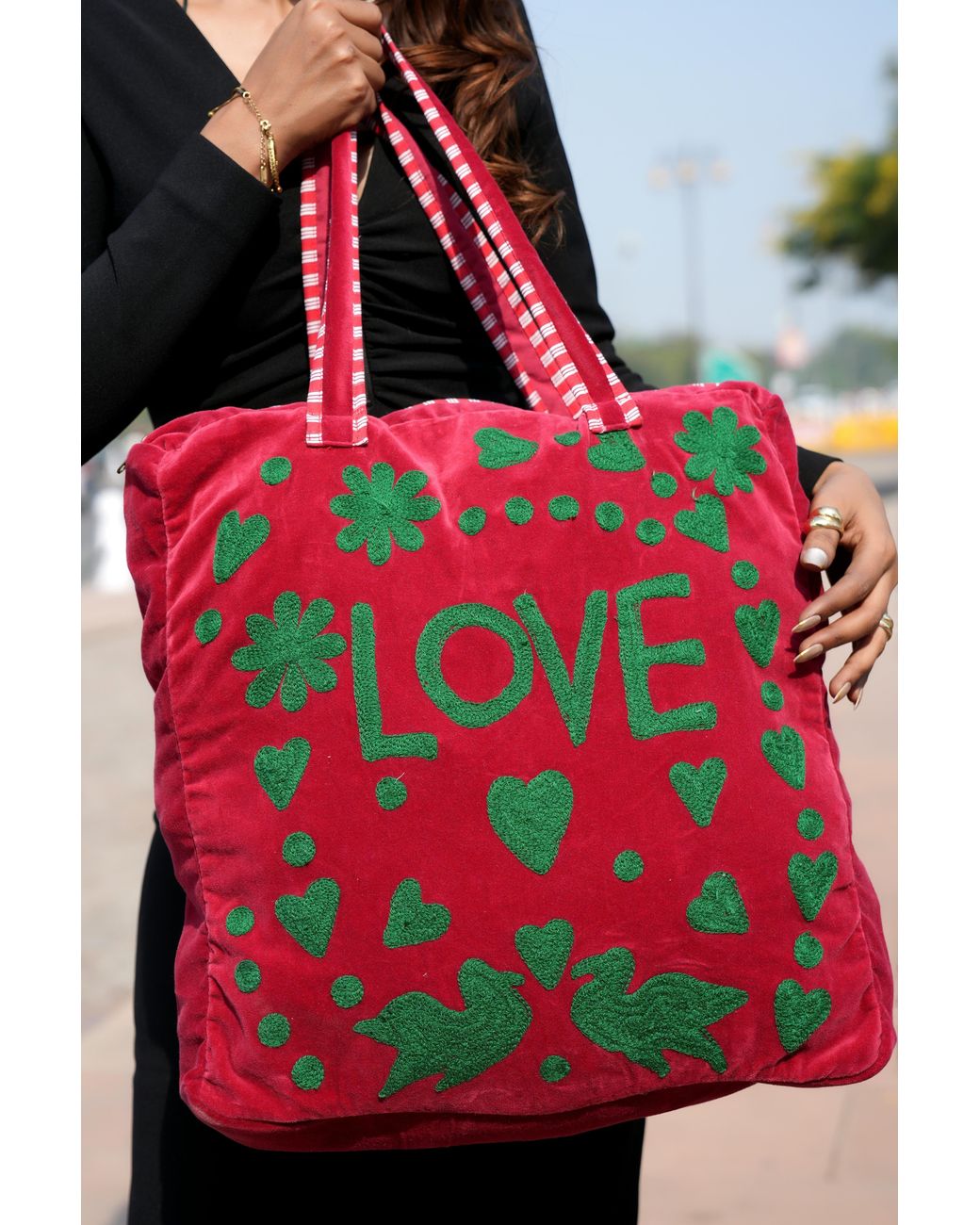 Conscious Yoga Collective Red Love Suzani Tote
