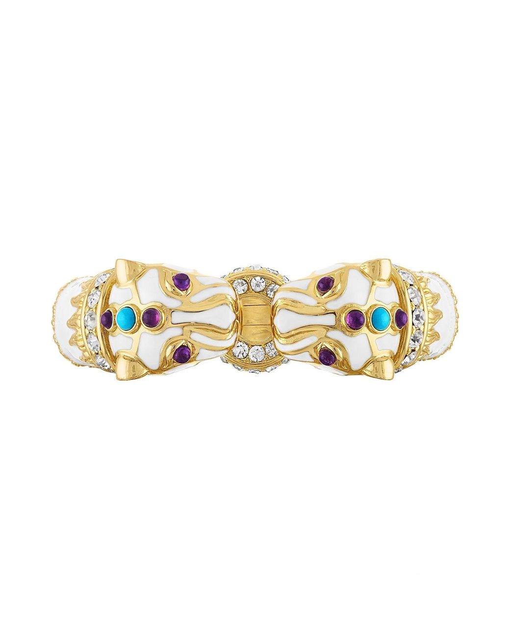 Laura Gray Metallic Enamel Double Panther Bracelet