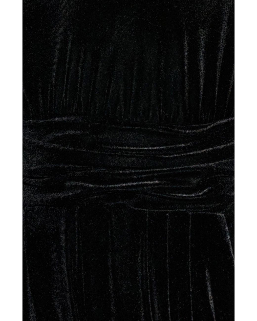 Yumi' Black Velvet One Shoulder Jumpsuit With Scarf