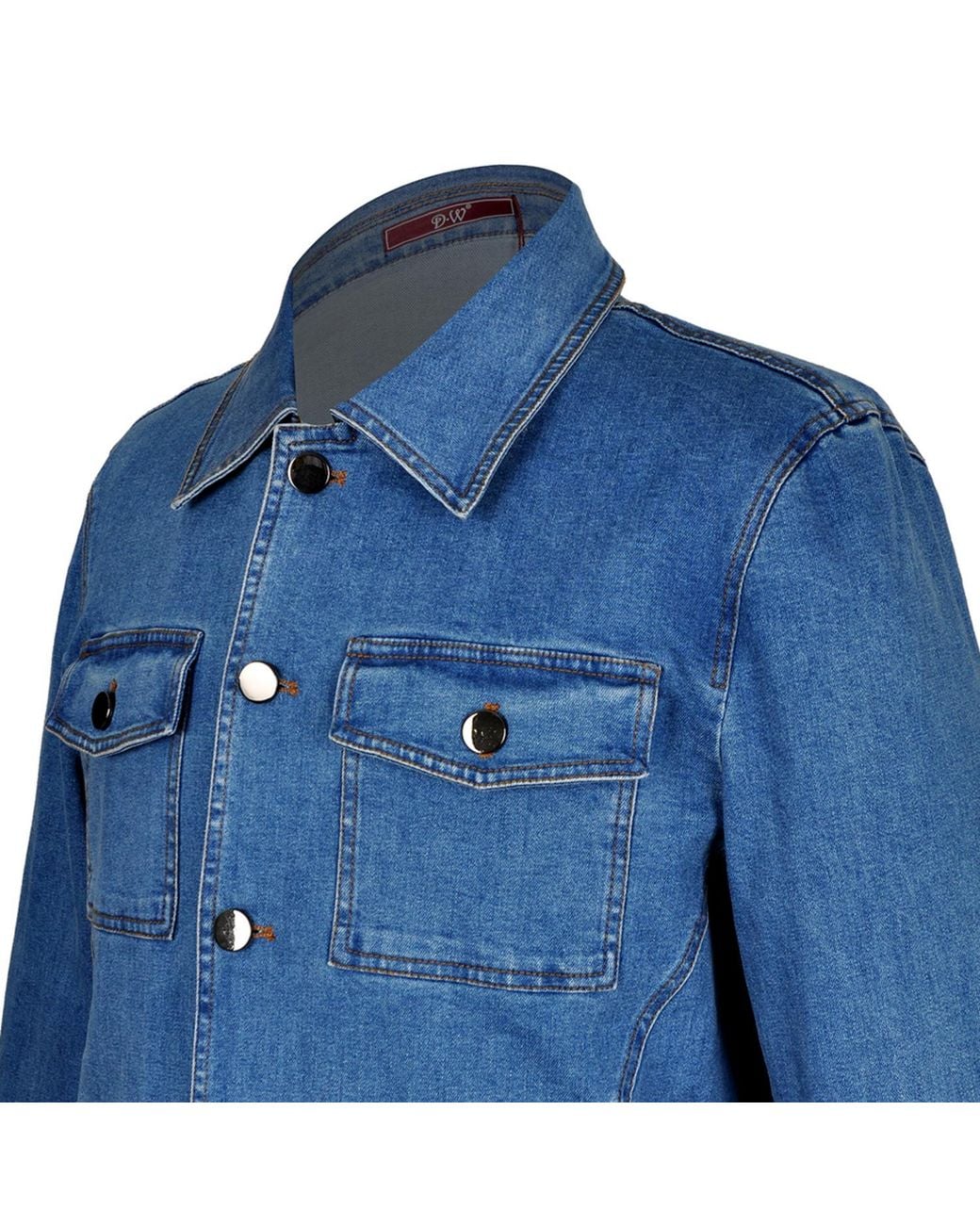 DAVID WEJ Blue Vanguard Stretch Denim Jacket for men