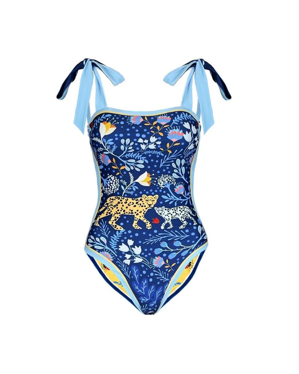 Jessie Zhao New York Blue Amazon Rainforest Reversible One Piece Swimsuit