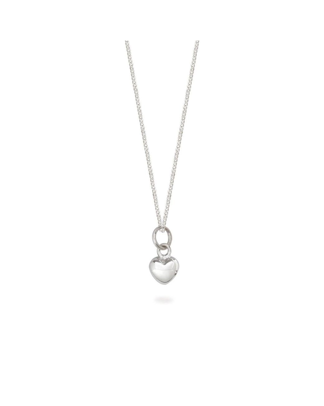 Lime Tree Design Metallic Tiny Heart Charm Necklace Sterling