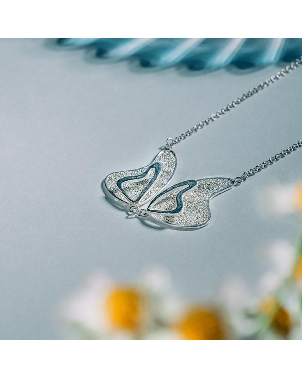 Far East Jewelry Metallic Handcrafted Love Butterfly Necklace