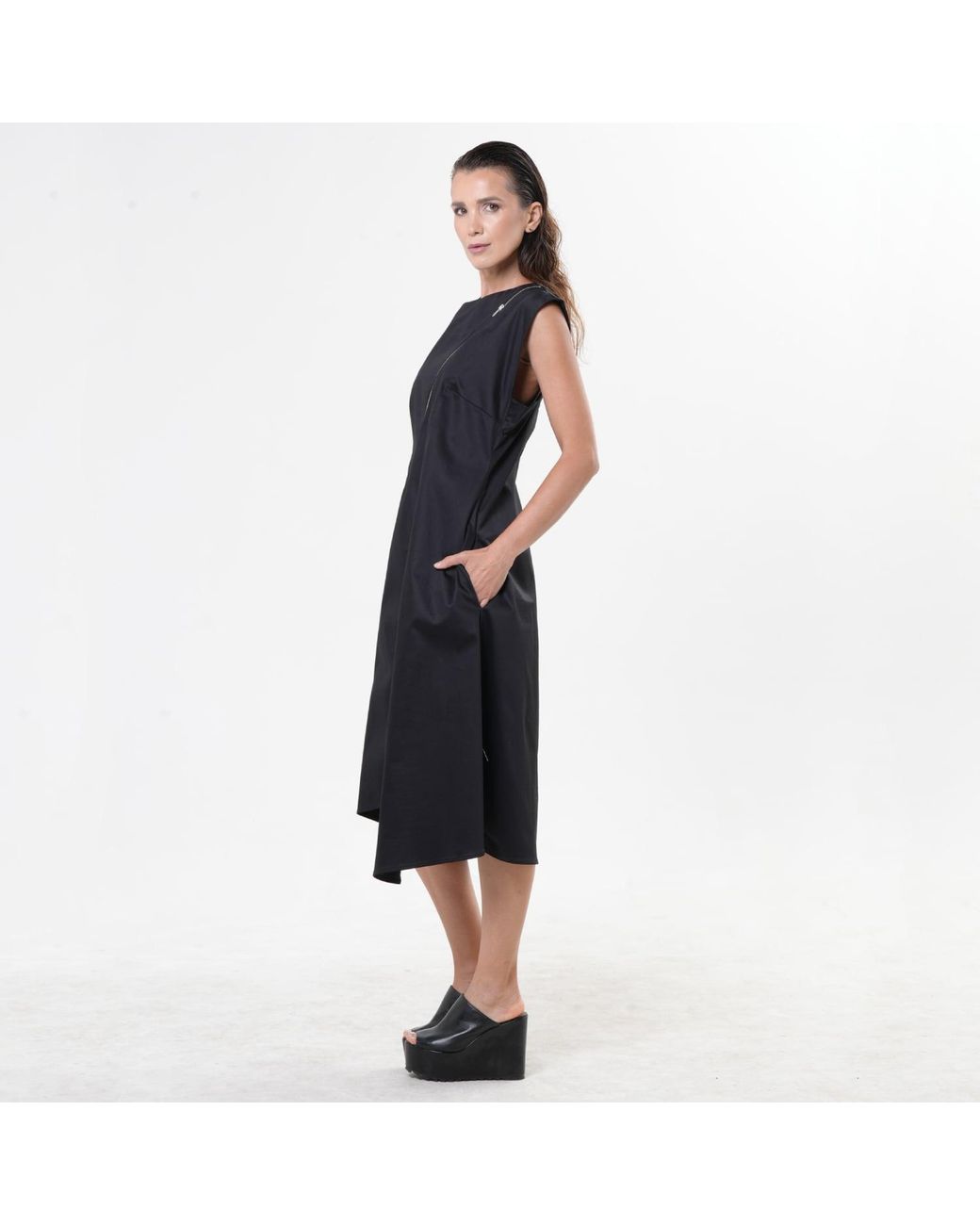 Metamorph Blue Midi Cotton Dress