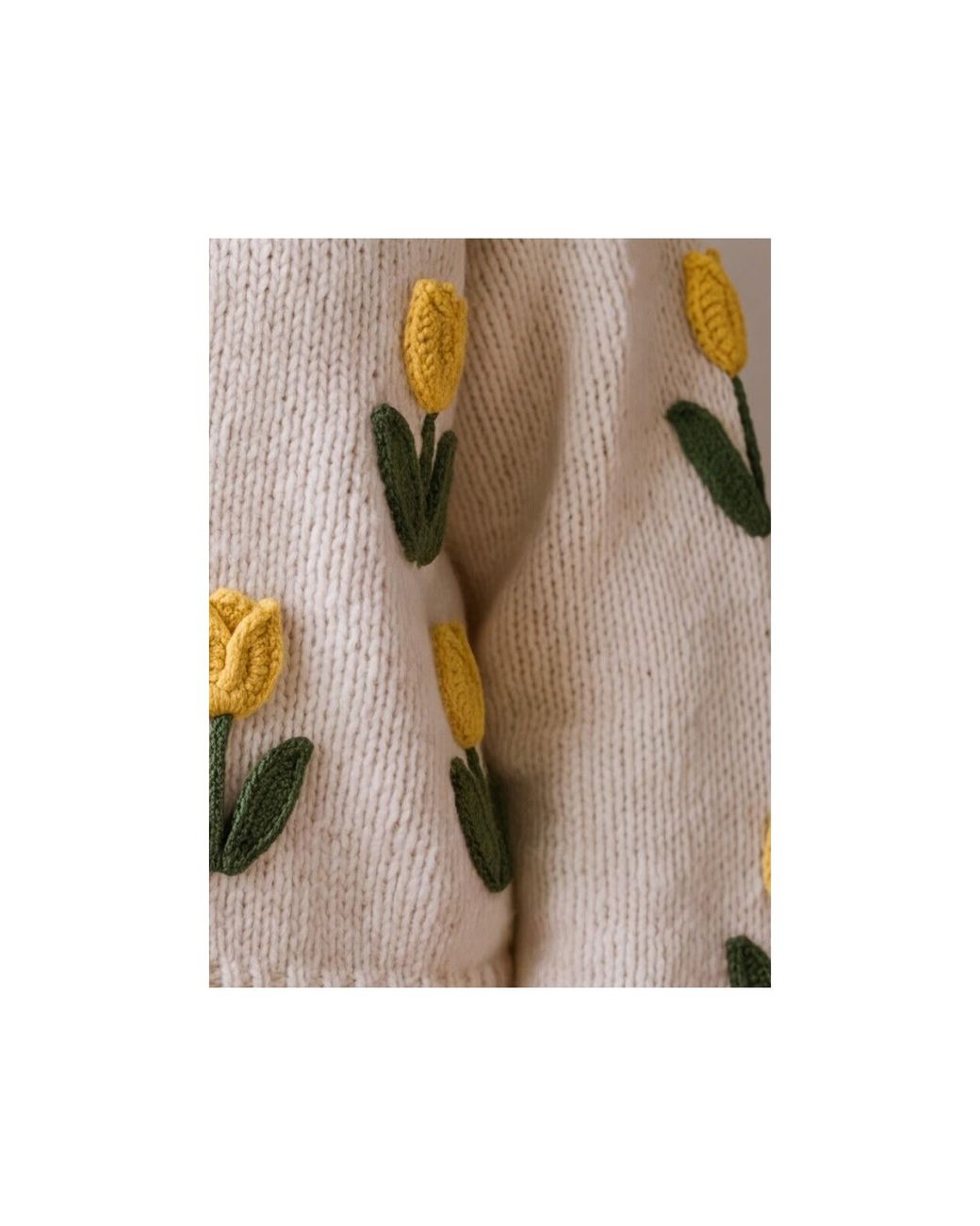 Ana Chic Natural Neutrals Tulip Handmade Knitted Cardigan