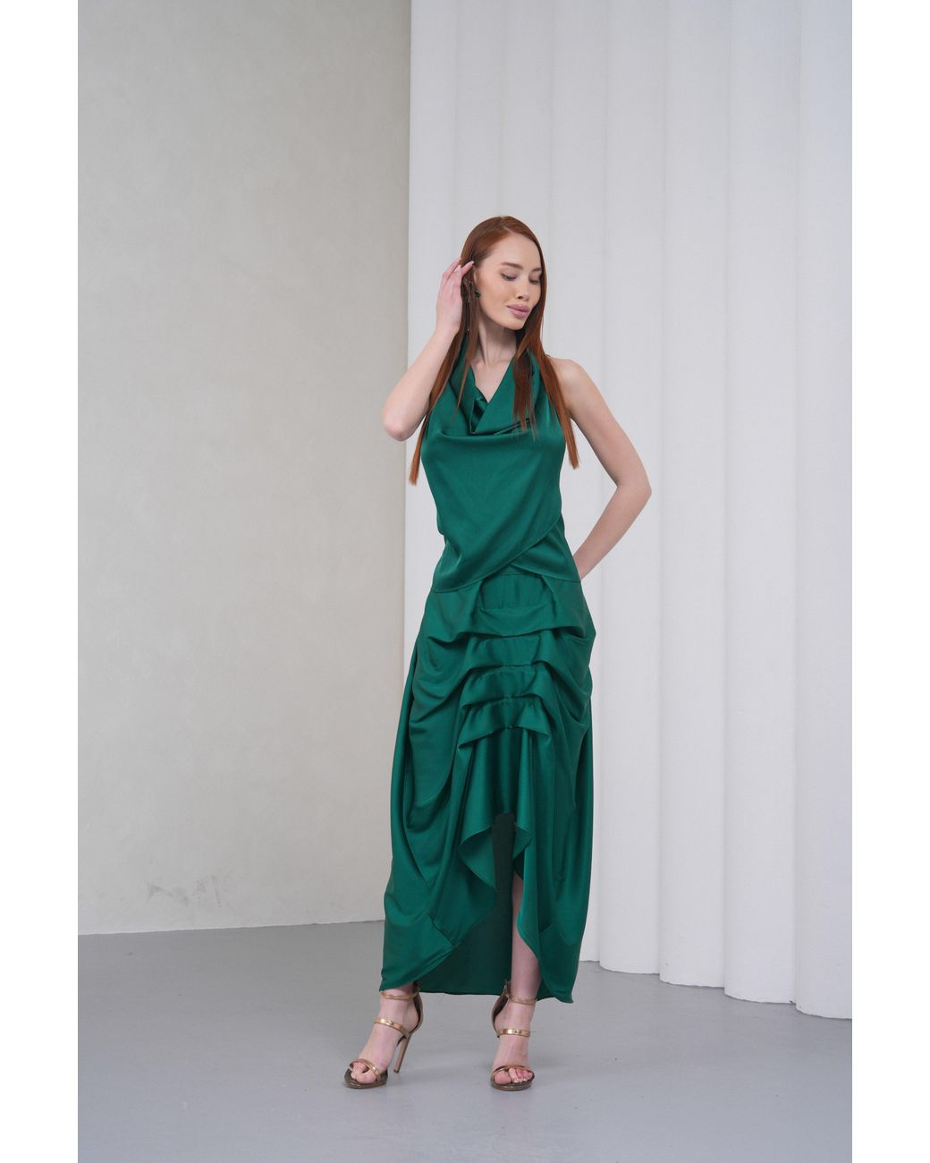 Lumina Eligma Green The Vanguard Skirt Silk
