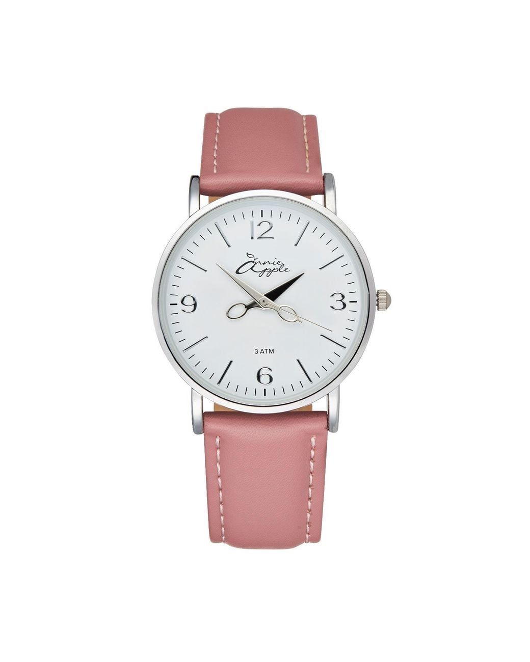 Bermuda Watch Company Annie Apple Alore Silver/white/pink Leather Hairdresser Scissor Hands Wrist Watch
