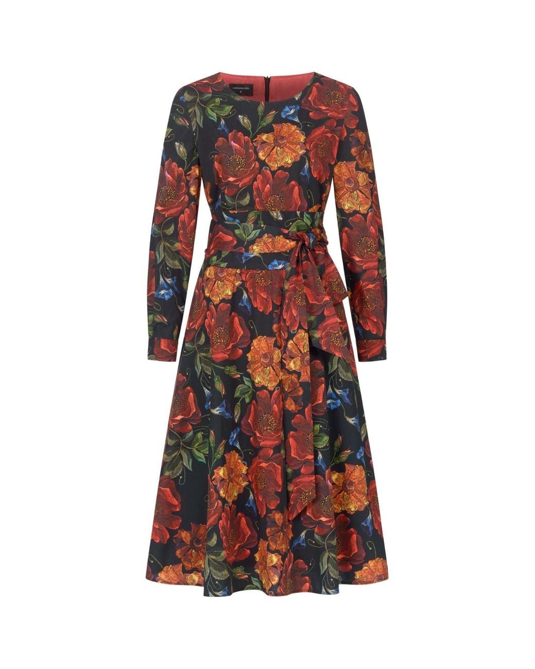 Marianna Déri Red Marigold Midi Dress