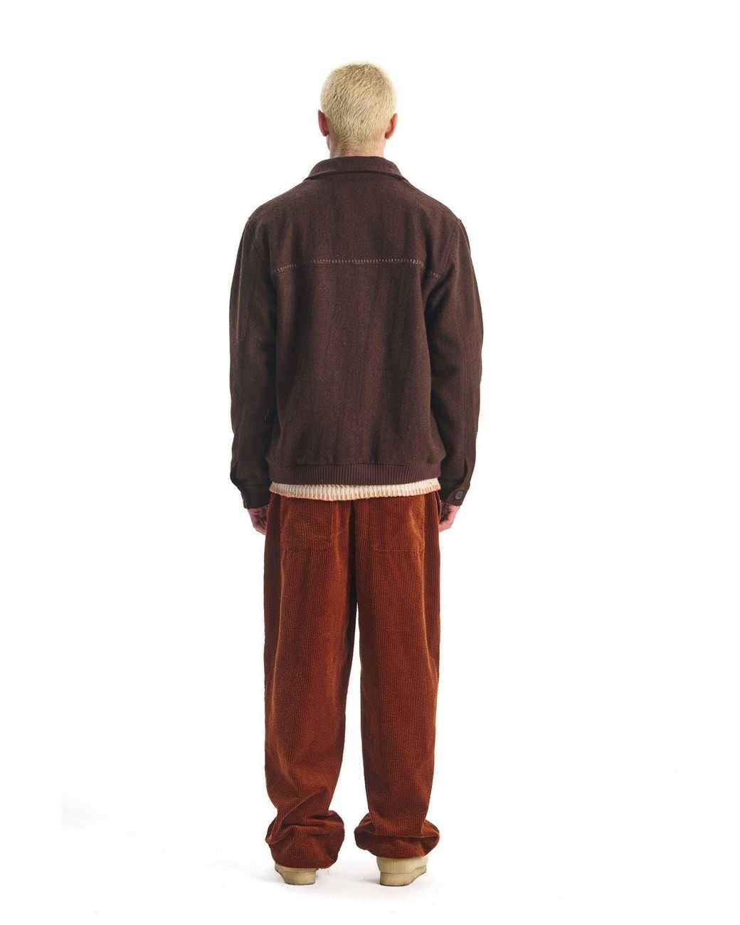 Komodo Red Wayne Organic Cotton Cord Trousers for men