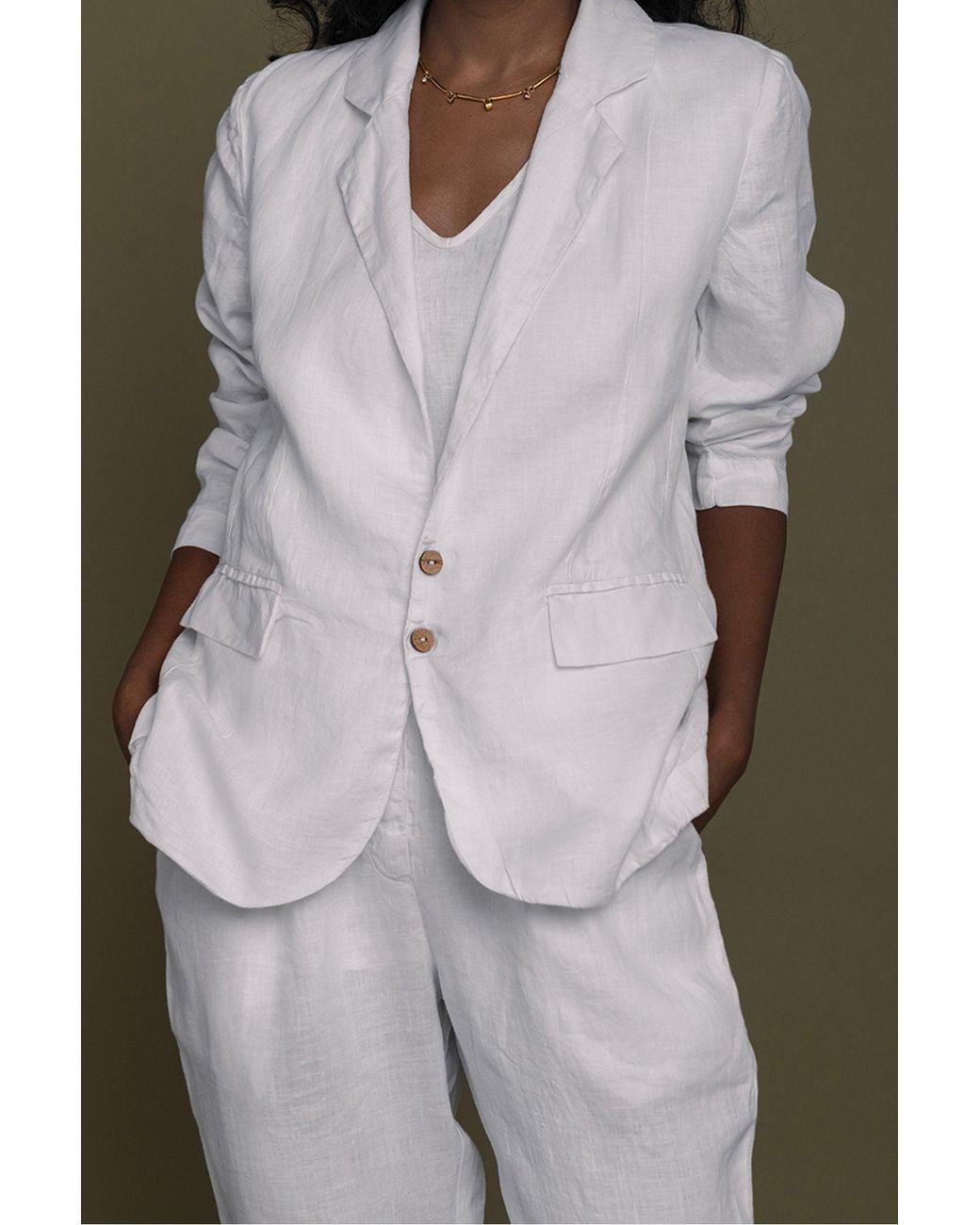 REISTOR White The She's Everything Hemp Blazer