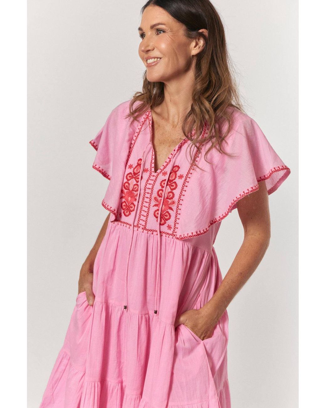 Adrift Clothing Pink Sydney Flutter Short Dress