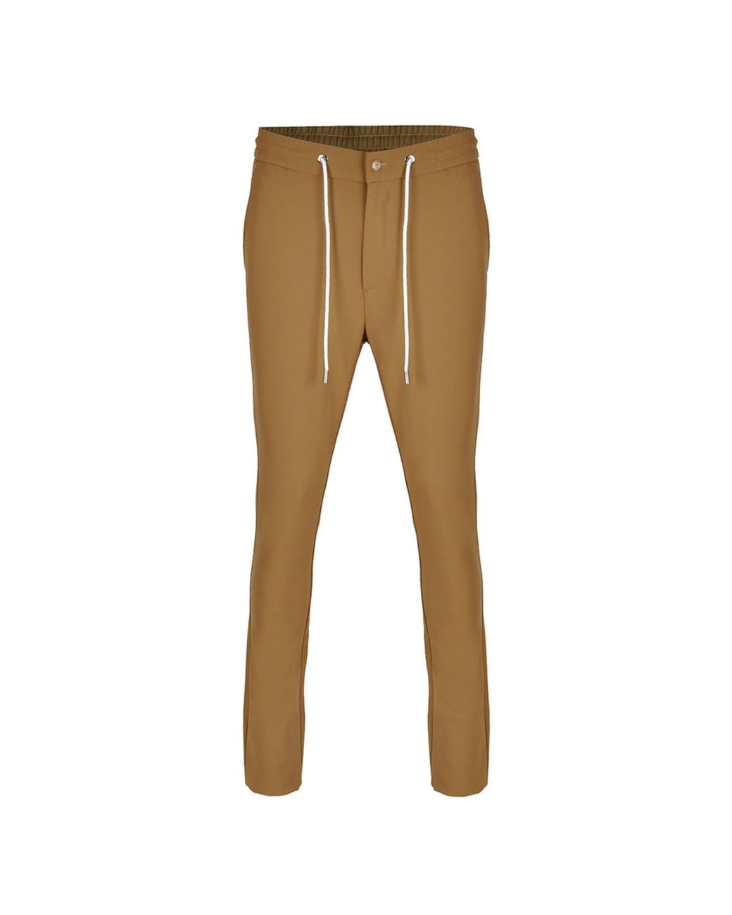 DAVID WEJ Brown Plain Drawstring Trouser – for men