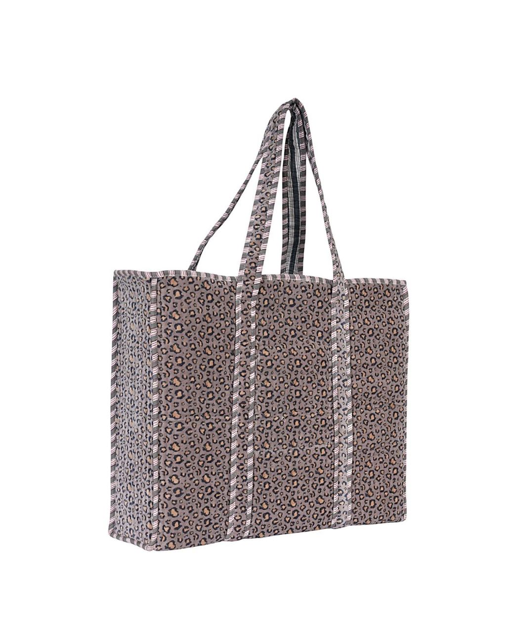 Conscious Yoga Collective Gray The Velvet Leopard Tote