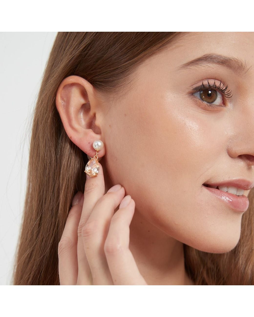Miss Cecilia Metallic Gianna Double Pearl Pendant Earrings