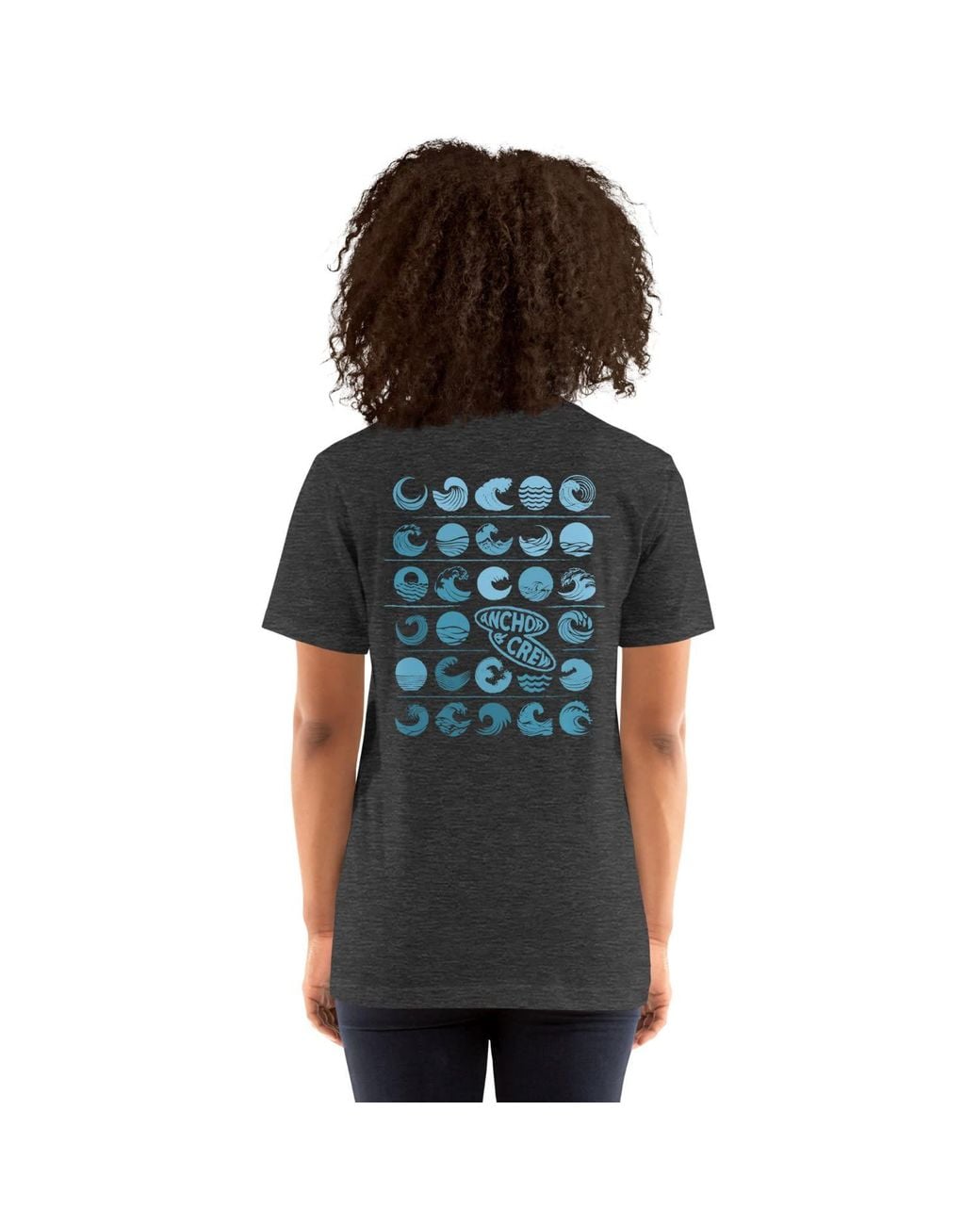 Anchor and Crew Black Heather Surf N Waves Passenger Organic Cotton T-Shirt