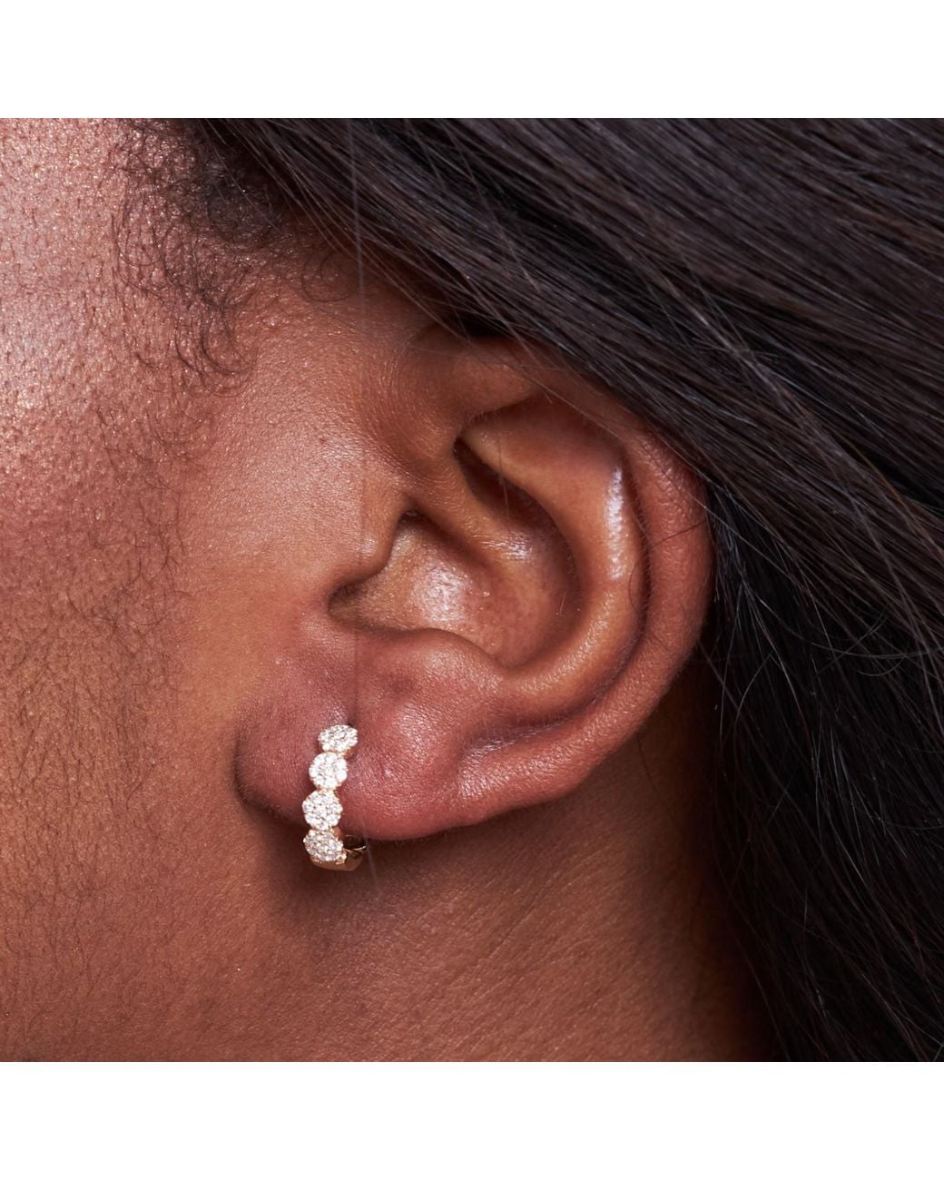 Dinny Hall Metallic Starflower Lab-Created Diamond Huggie Hoops